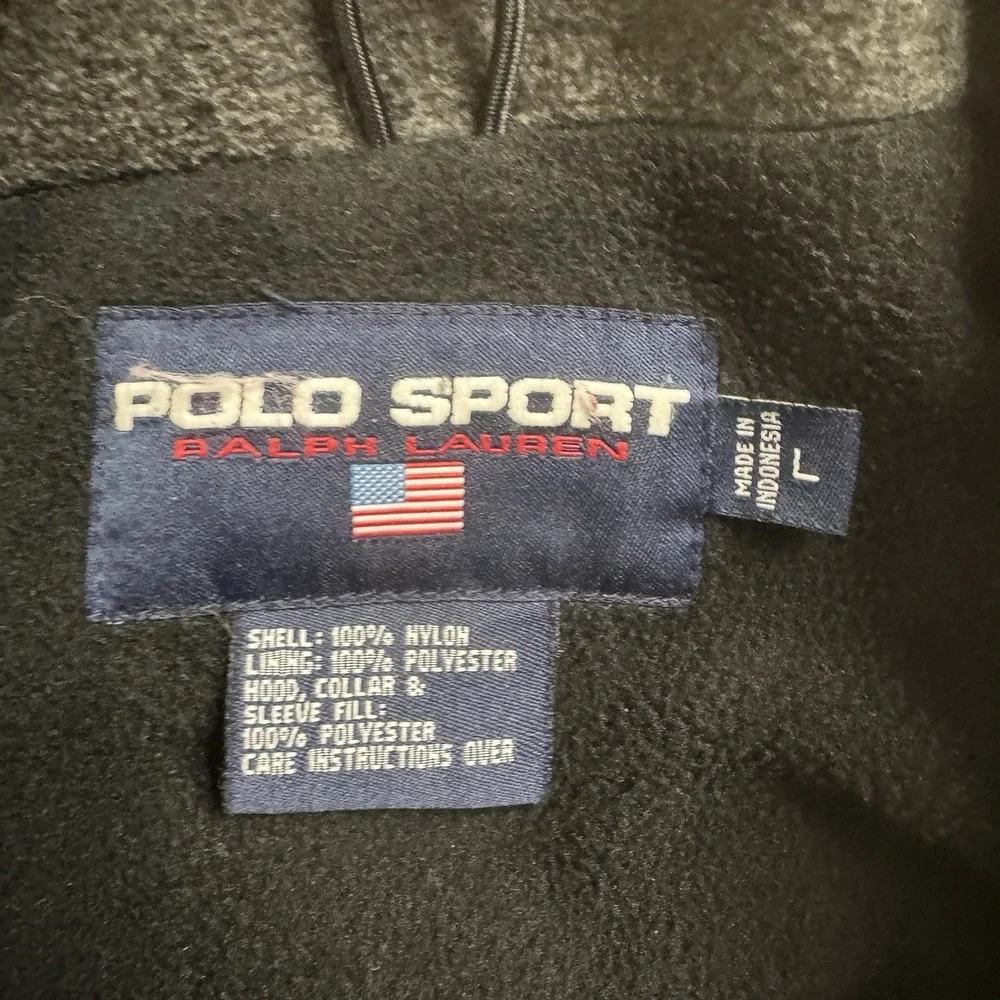 Polo Sport Ralph Lauren Vintage Jacket USA Flag‎ Beige Hooded L